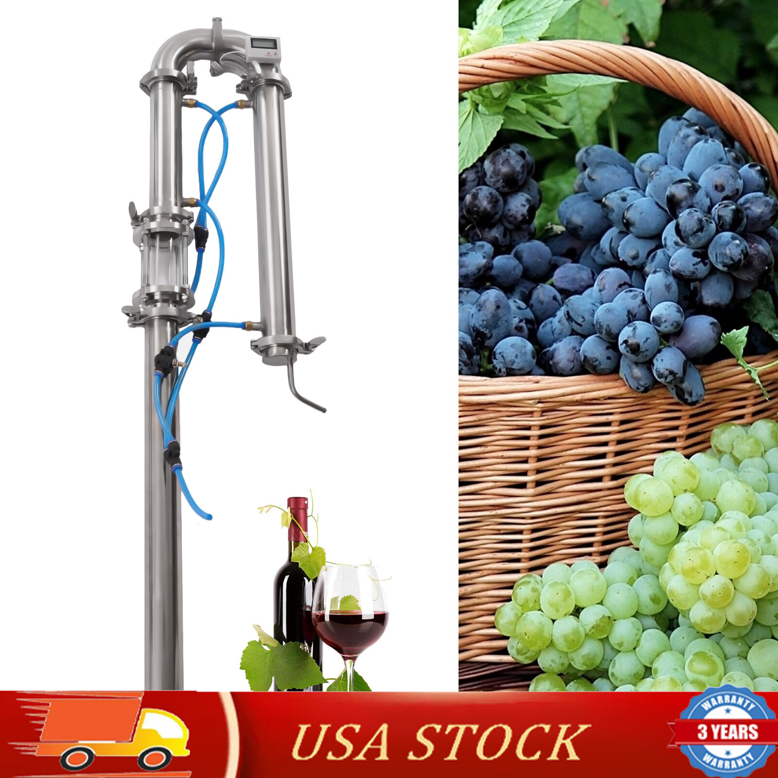 DIY Beer Keg Kit Copper Pipe Moonshine Still Distilling Column 51MM Stainless