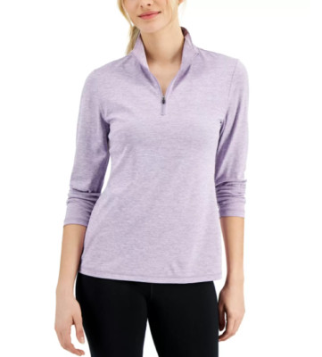 Id Ideology Women's Essentials Quarter-Zip Top Jacket Purple Size M 4955