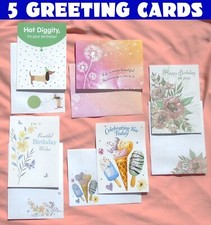 5 Assorted Greeting Cards  Envelopes 4 "x6" Birthday, Celebrating, Life - NEW