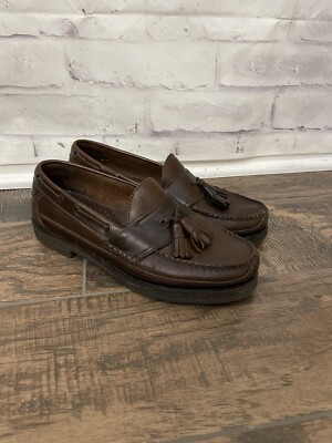 Bass G.H. Bass Heritage 9D Brown Leather Tasseled Loafer Preppy Old Money