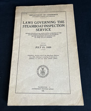 Vintage Dept of Commerce Laws Governing Steamboat-Inspection Service 1920 1922