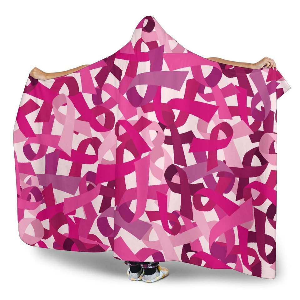 Breast Cancer Awareness - Sherpa And Microfiber Blanket With Hood - Image 3 of 4