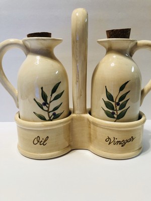 Designpac Inc Ceramic Oil Vinegar Set With Holder Pre Owned