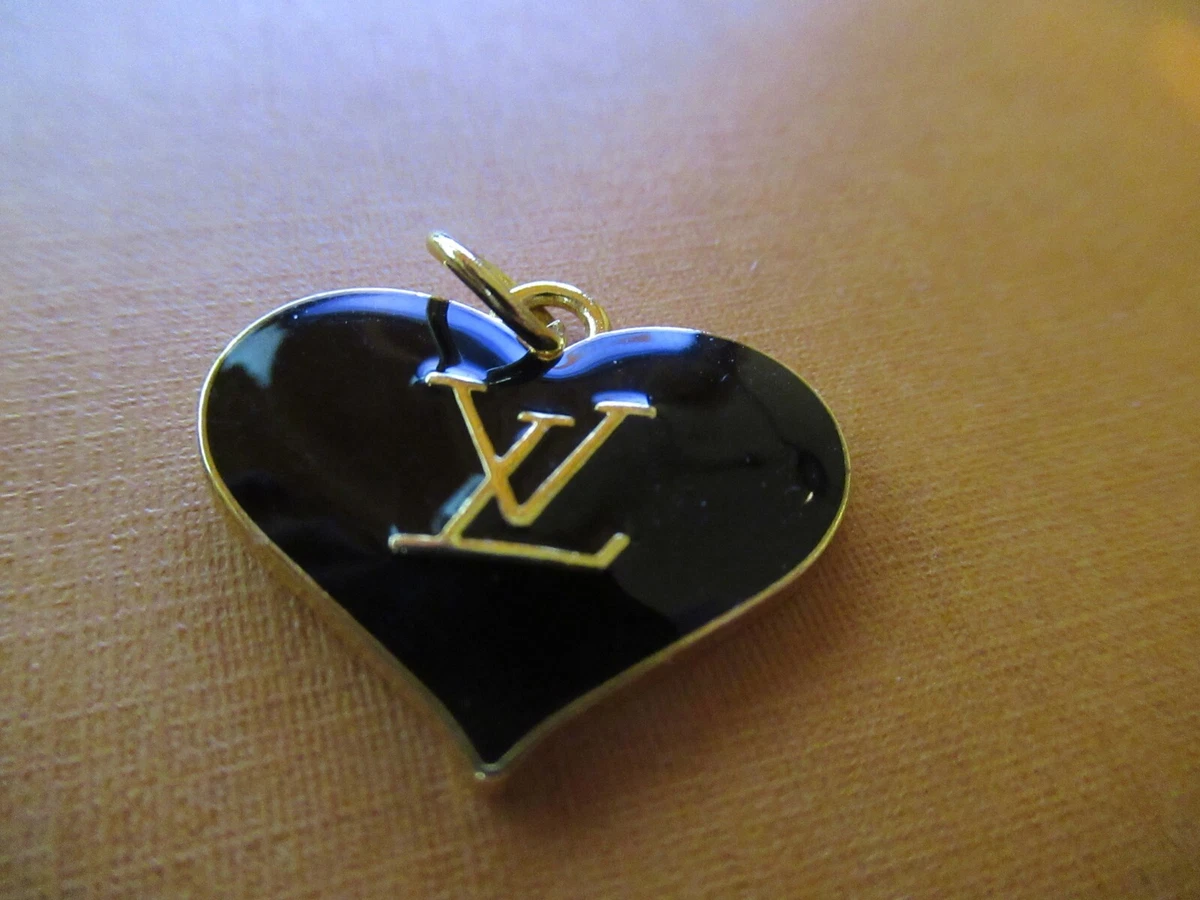 LOUIS VUITTON LV 1 ZIPPER PULL CHARM GOLD tone metal , black