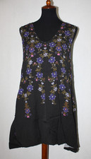 Urban Outfitters Sz XL Sleeveless Mini Dress Black Floral Viscose