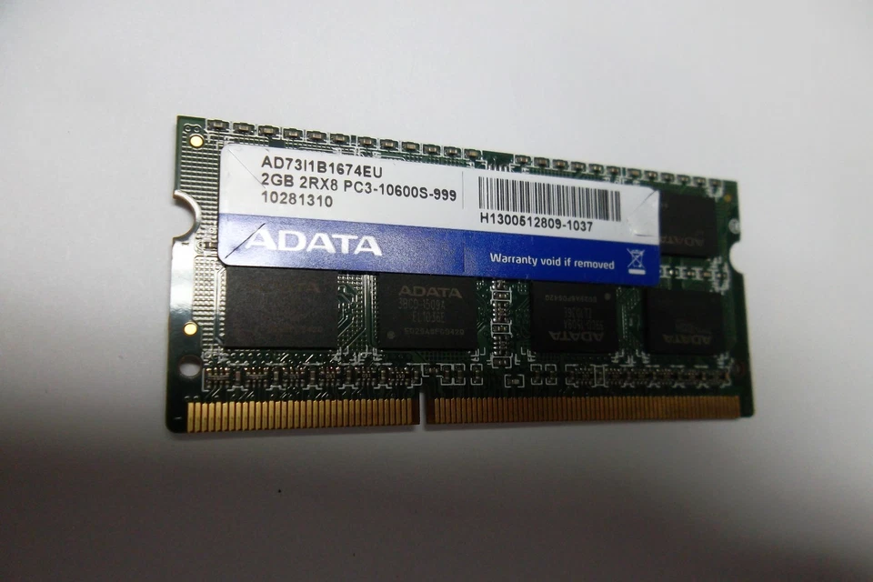 ADATA Notebook Memory 2GB 2Rx8 PC3-10600S 1333MHz 204-Pin CL9 UNB AD73I1B1674EU - Image 4 of 4