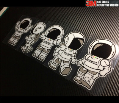 5 Pics ASIMO Sticker JDM GK5 FC1 FD2 CIVIC TYPE R OSAKA JAPAN Reflective Car