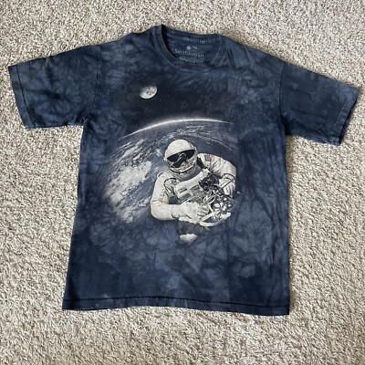 Smithsonian Space Walk T-Shirt Astronaut Youth XL Short Sleeve Blue Tie Dye USA