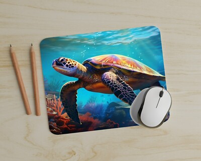 NEW Custom Sea Turtle Mousepad - UPGRADED, THICKER MOUSEPAD