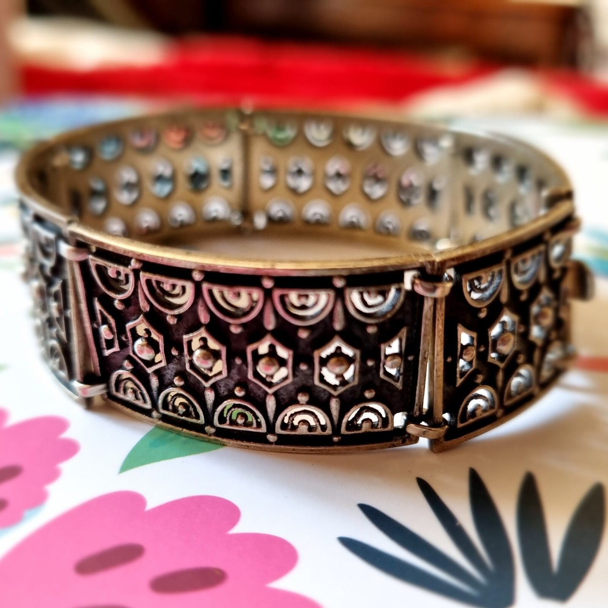 Bracelet Art Déco En Argent 925 Avec Marcassites – Longueur 17,5 Cm – Poignet Fin – Occasion En Bon état
