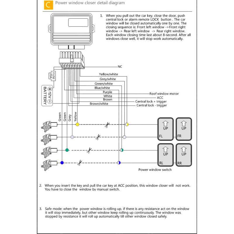 Power Window Roll Up Module 12V Universal ABS Black Auto Closer Device