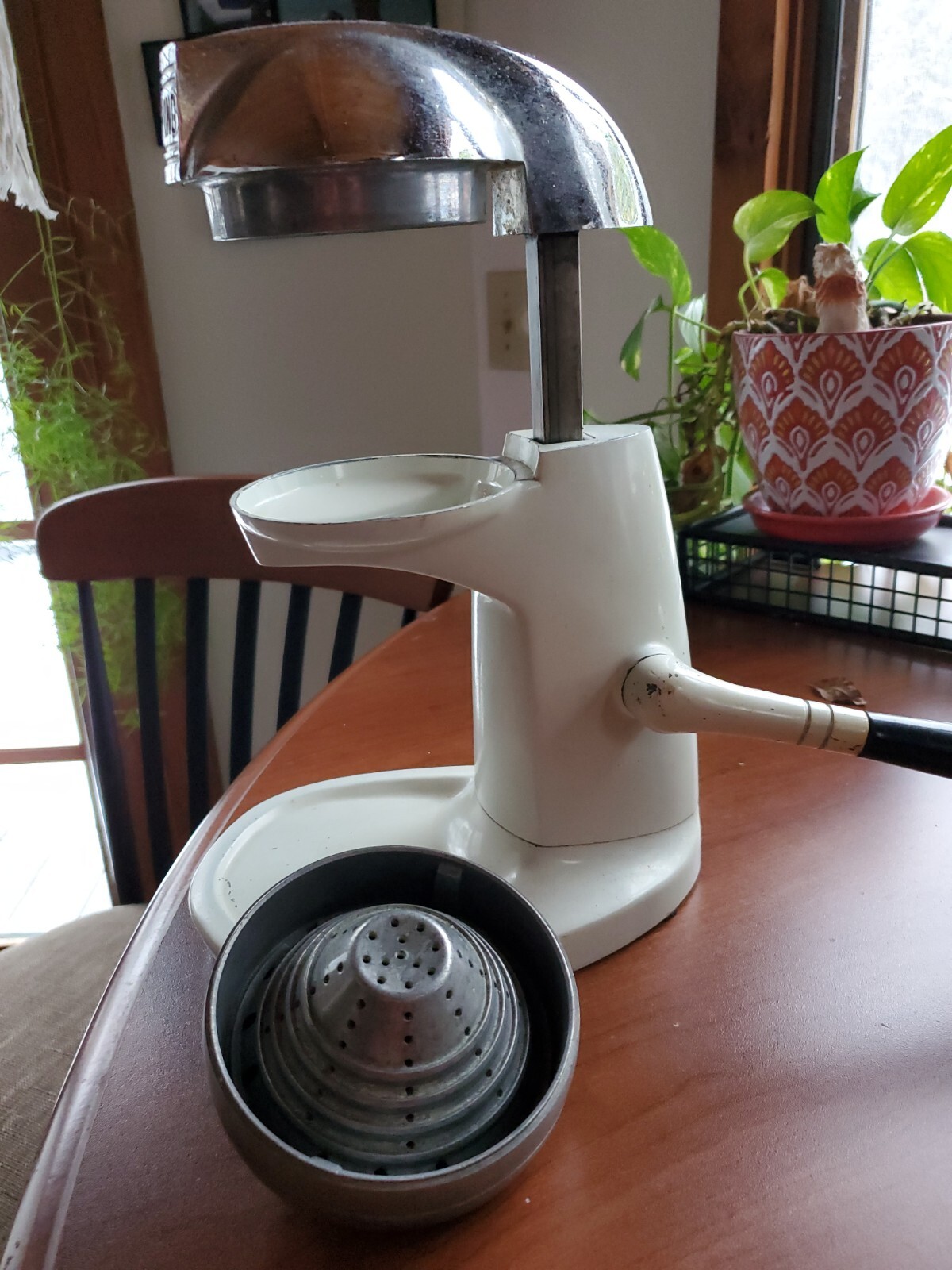 Vintage JUICE KING Juicer Model JK 30 Die Cast Hand Press White Chrome