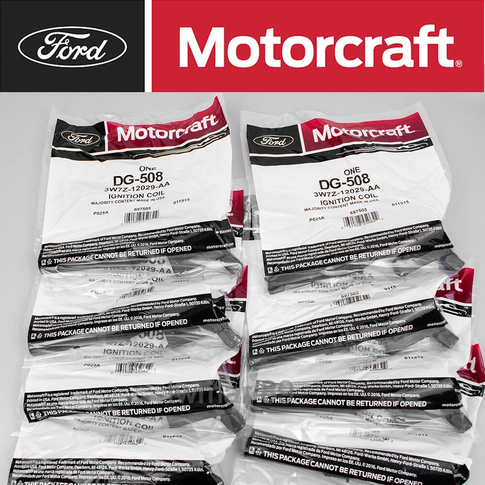 8PCS OEM Motorcraft Ignition Coil DG508 &Spark Plug SP479 For Ford F150 4.6 5.4L Foto 3 de 4