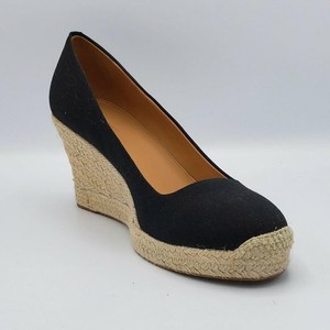 J Crew Seville Espadrille Wedge Shoes 9.5 Canvas Black | eBay