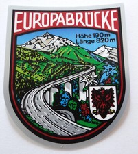 Adesivo souvenir ponte europeo autostrada del Brennero A13 Tirolo Austria Caravan