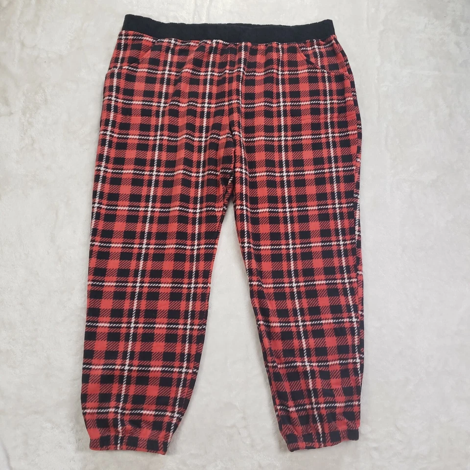 Cuddl Duds размер 3X Красный Оплаченный Мягкий Флис P.J. Брюки для отдыха снизу - Изображение 3 из 4