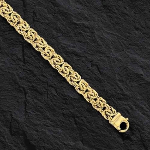 10k Yellow Gold 8" Super Byzantine Link Chain Bracelet  7mm 6.6gr - Picture 1 of 1