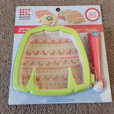 Sweet Creations Ugly Christmas Sweater Cookie Cutter Stamp Roller NEW 