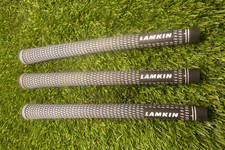 3 Lamkin Crossline Standard Size White / Black Golf Grips