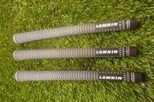 3 Lamkin Crossline Standard Men's Size White / Black Golf Grips