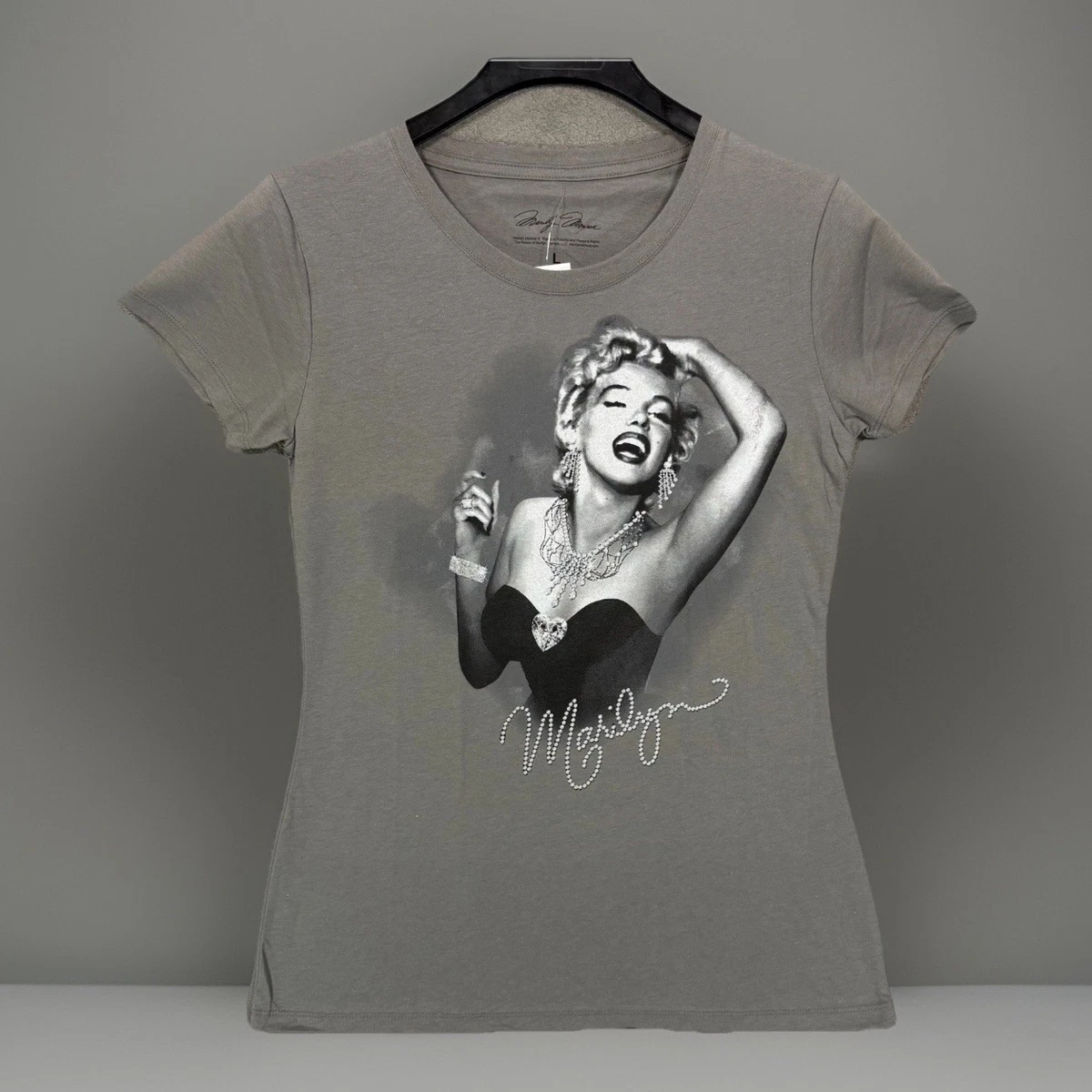 Marilyn Monroe T-shirt con scollo a V In Bianco e Nero Tri Blend 17542D0-C3415 - Italia
