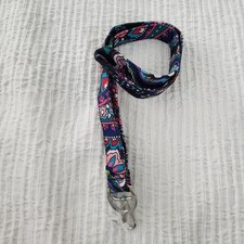 Vera Bradley Lighten Up Wide Lanyard Haymarket Paisley Floral Blue Pink Lanyard