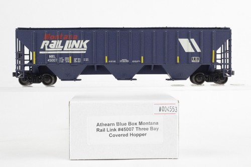 Tolva cubierta de tres bahías Athearn Blue Box escala HO Montana Rail Link MRL #45007 | Condition: Used