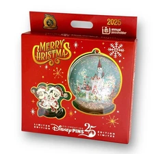 2025 Christmas Ornament AND Pin LE 1500 Passholder Exclusive Disney IN HAND