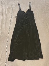 Michael Kors Black Knot Front Midi Dress Adjustable Straps Sleeveless Size M