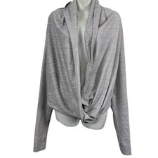 Zyia Active Womens Yoga Shawl Convertible Hoodie Pullover Shirt Sweatshirt sz M
