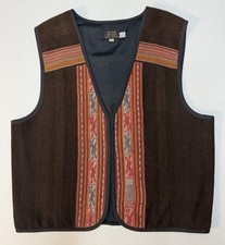Vintage 80s/90s Handmade Wool Bolivian Traditional Andean Vest Sz XL Chest 45