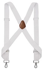 Men's Suspender Heavy Duty 2 Hook Suspenders for Men Adjustable Braces White-01