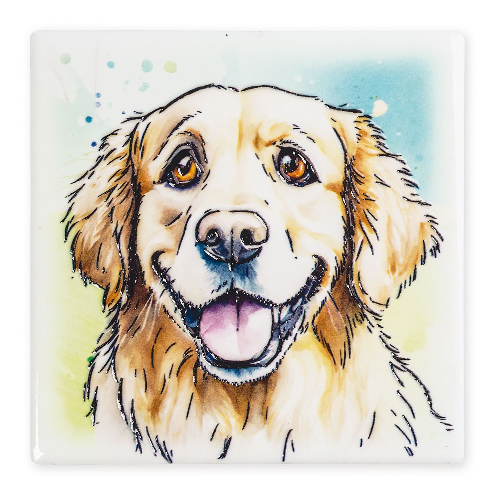 Golden Retriever Dog Ceramic Drinks Coaster - Arora Gift NEW