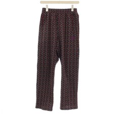 Needles Track Pants AllOver Check Pattern Jersey XS Bordeaux Burgundy