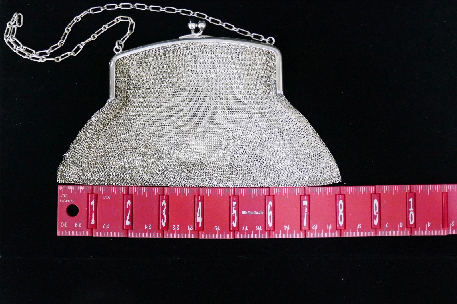 Antique Sterling Silver Mesh Purse - image 12