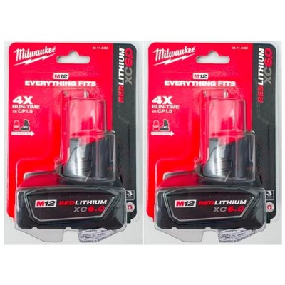 2 Pack M12 XC 6.0Ah 12V REDLITHIUM Extended Battery 48-11-2460 M12 Battery