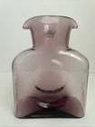 Vtg Blenko 2003 Amethyst Glass Double Spout Water Bottle Pitcher Decanter Vase
