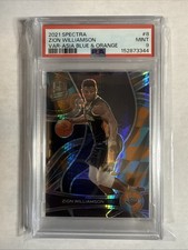 ZION WILLIAMSON 2021 SPECTRA NBA VAR- Asia ORANGE BLUE  45/49 PSA 9/ POP 3