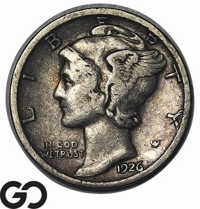 1926-S Mercury Dime, Scarce San Francisco Date, VF++
