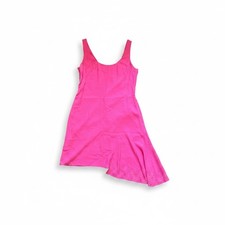 Versace Mainline 2011 Archival Fuchsia Pink Asymmetric Grommet Dress IT44 UK12