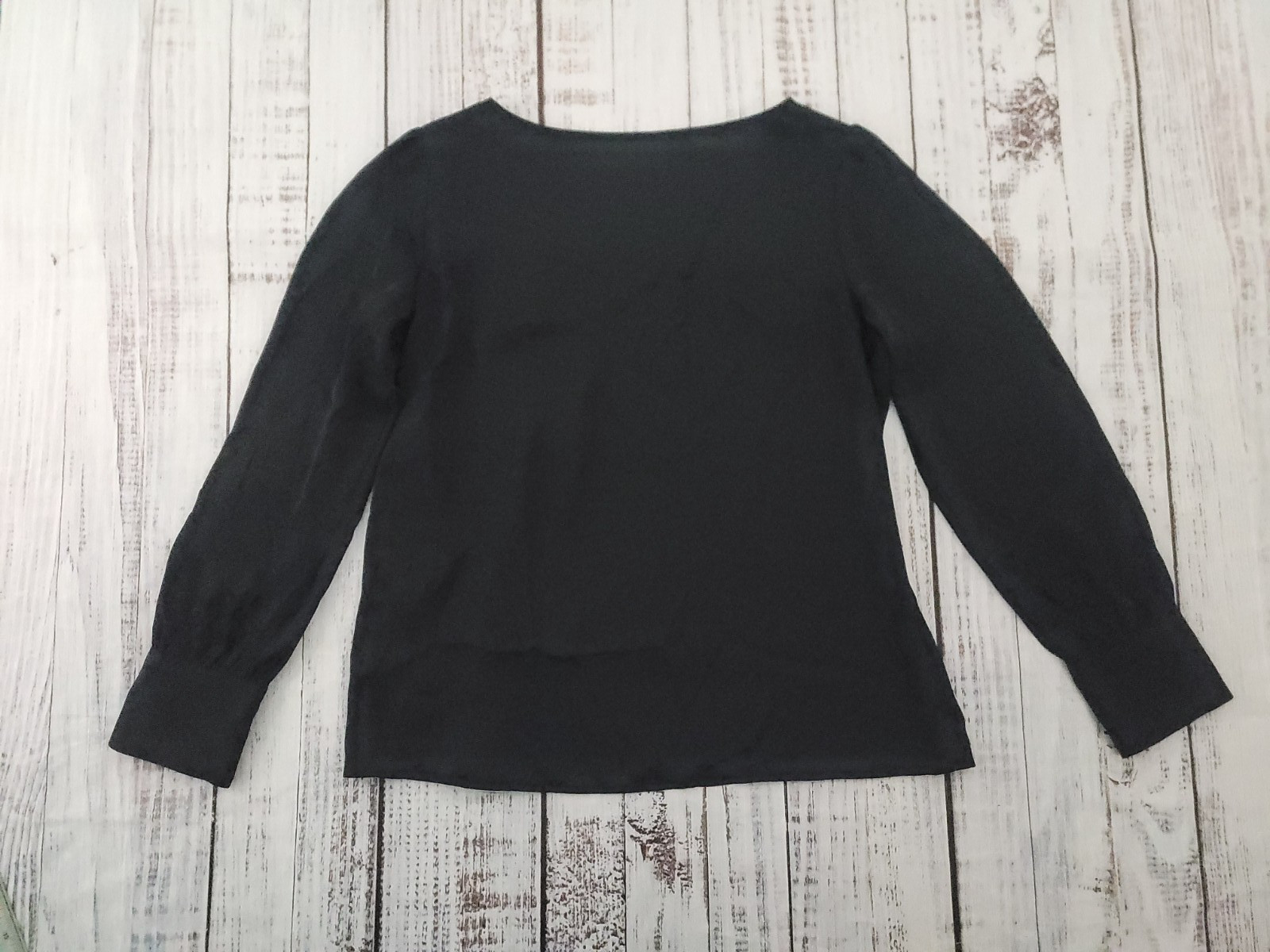 Express Black Button Cuff Long Sleeve Dressy Blou… - image 3