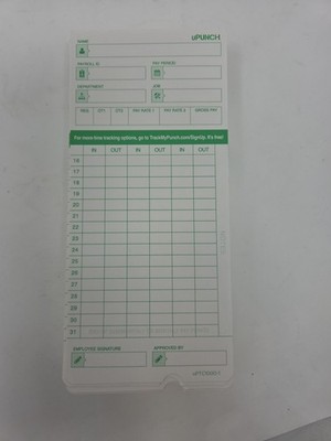 (60) Time Cards for uPunch HN1000 / HN3000 / HN3500 / HN5000 (HNTC Compatible)