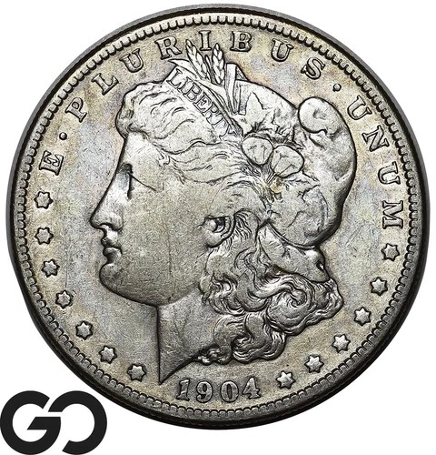 1904-S Morgan Silver Dollar Coin, Choice VF Better Date