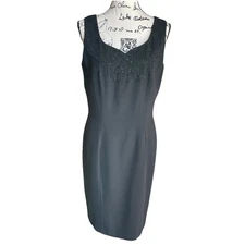 Marianna Vintage Size 12 Sleeveless Embellished Little Black Dress.