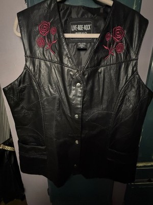 Live  Ride Rock Buffalo Leather Vest 5X