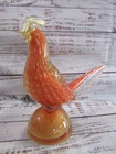 Vintage Handblown Gold Fleck Pheasant Bird Murano Glass Figurine