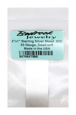 3"x1" Solid Sterling, .925 Silver Sheet , Made in USA (30 Gauge)