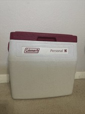Vintage 1993 Red Coleman Personal 16 Cooler Model 5274 Cup Holder Lid USA Made