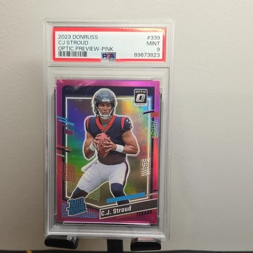 2023 PANINI DONRUSS OPTIC PREVIEW-PINK #339 CJ STROUD ROOKIE RC PSA 9