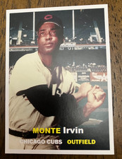 CHICAGO CUBS: Monte Irvin Custom Modern 1957 Style Art Card - HOF